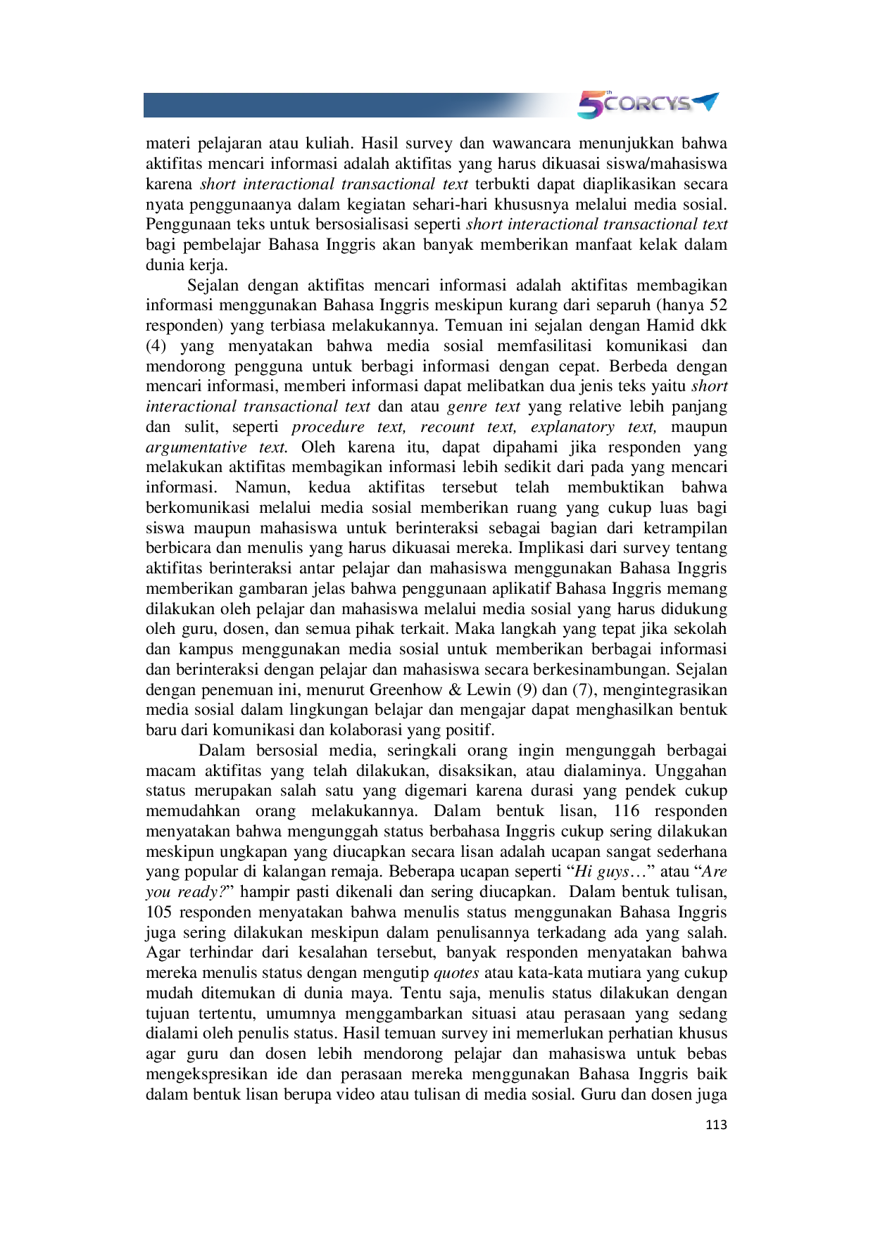 JURIS Belajar Bahasa Inggris Sebagai Bahasa Asing Melalui Komunikasi Sosial di Media Sosial Perspektif Pembelajar