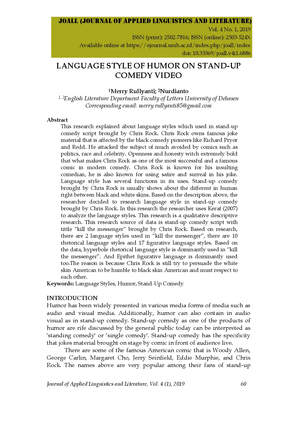 juris Language Style of Humor on Stand Up Comedy Video