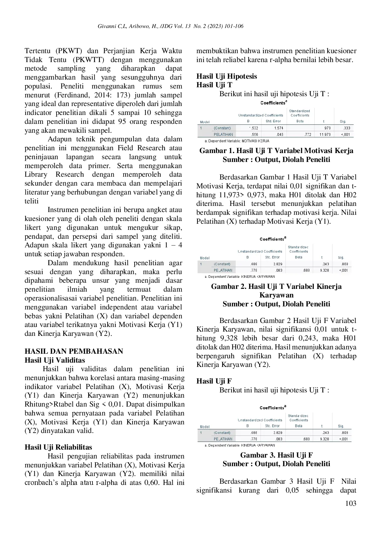 juris Pengaruh Pelatihan Terhadap Motivasi Kerja Dan Kinerja Karyawan Pada Pt Pal Indonesia