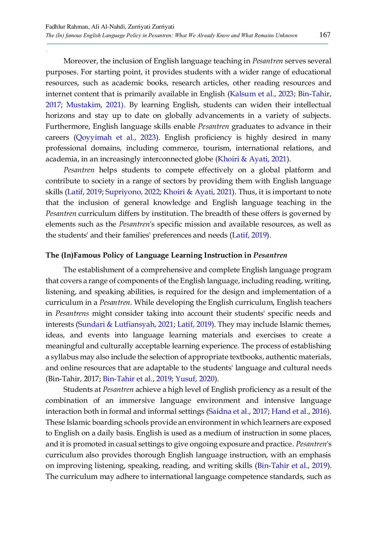 JURIS The In famous English Language Policy in Pesantren What We Already Know and What Remains Unknown