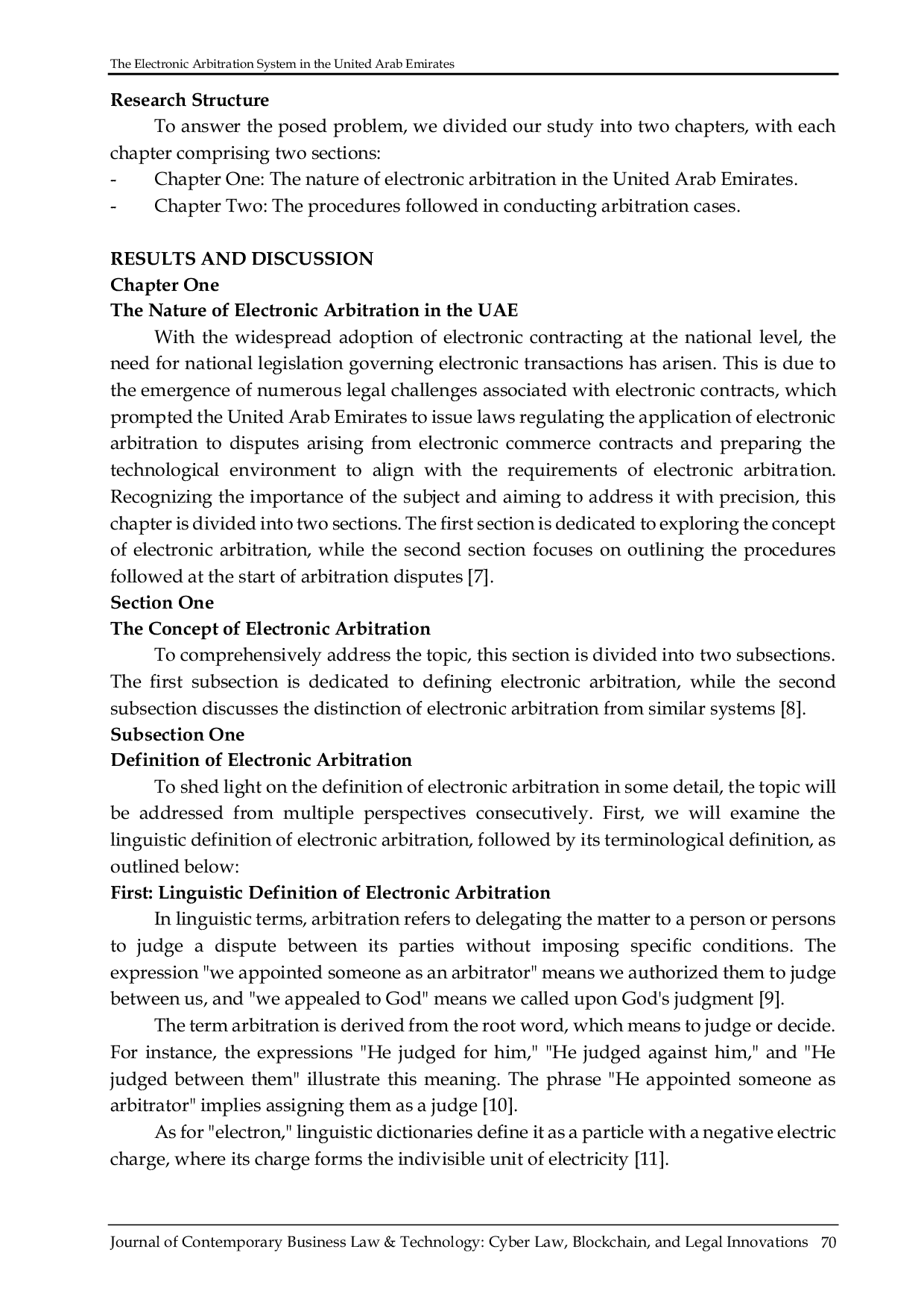 JURIS The Electronic Arbitration System in the United Arab Emirates