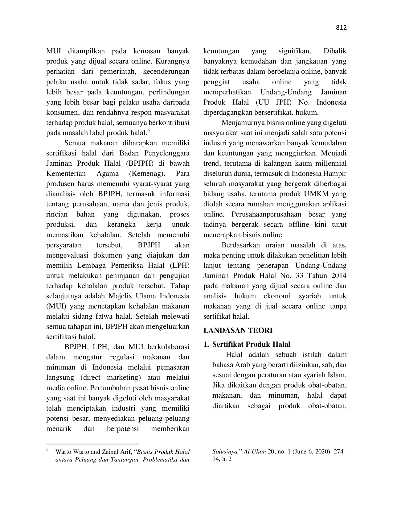 JURIS Analisis Hukum Ekonomi Syariah Terhadap Kehalalan Produk Makanan Online Tanpa Sertifikat Halal MUI Studi Bandar Lampung