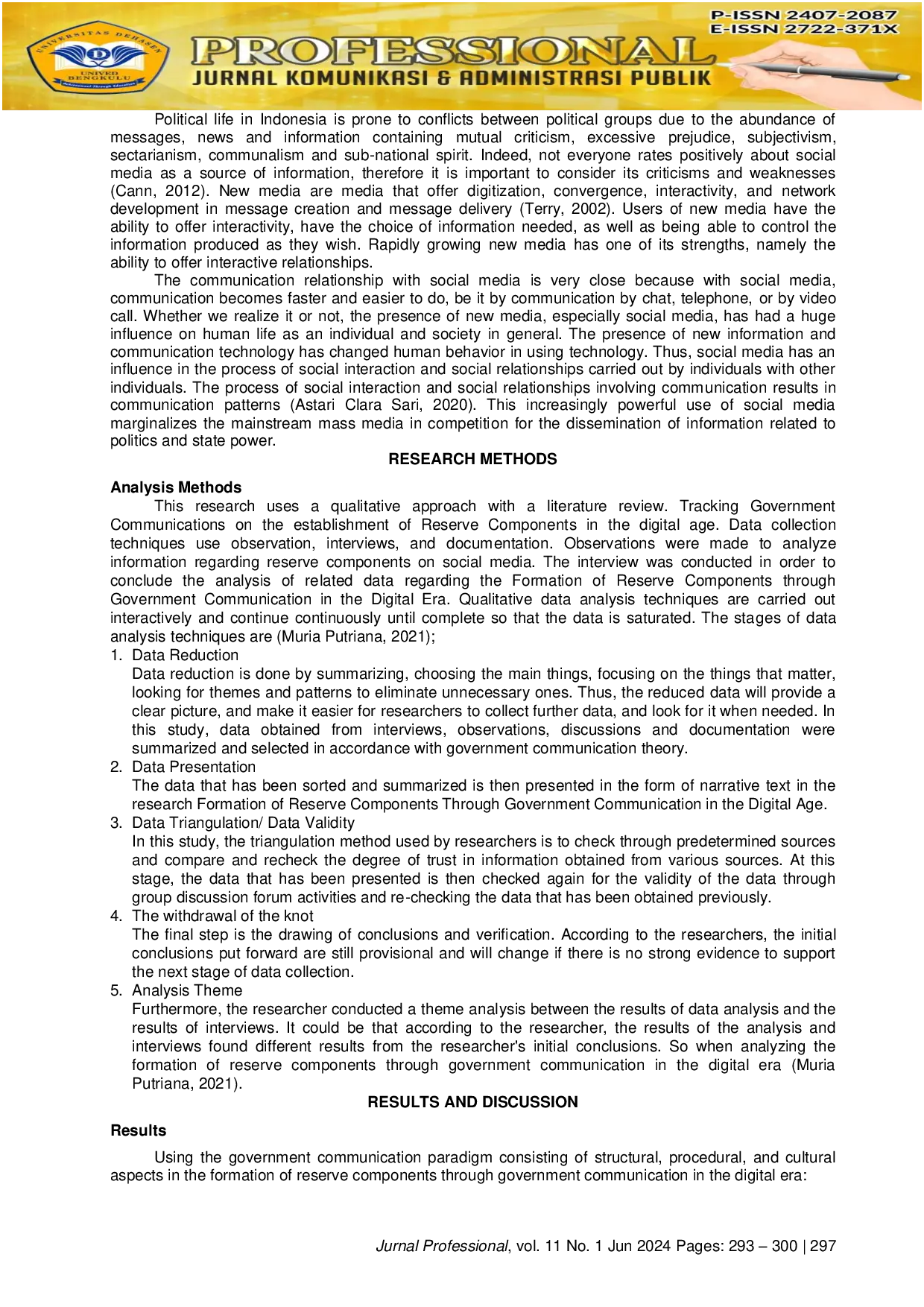 JURIS Establishment Of Backup Components Through Government Communication In The Digital Age