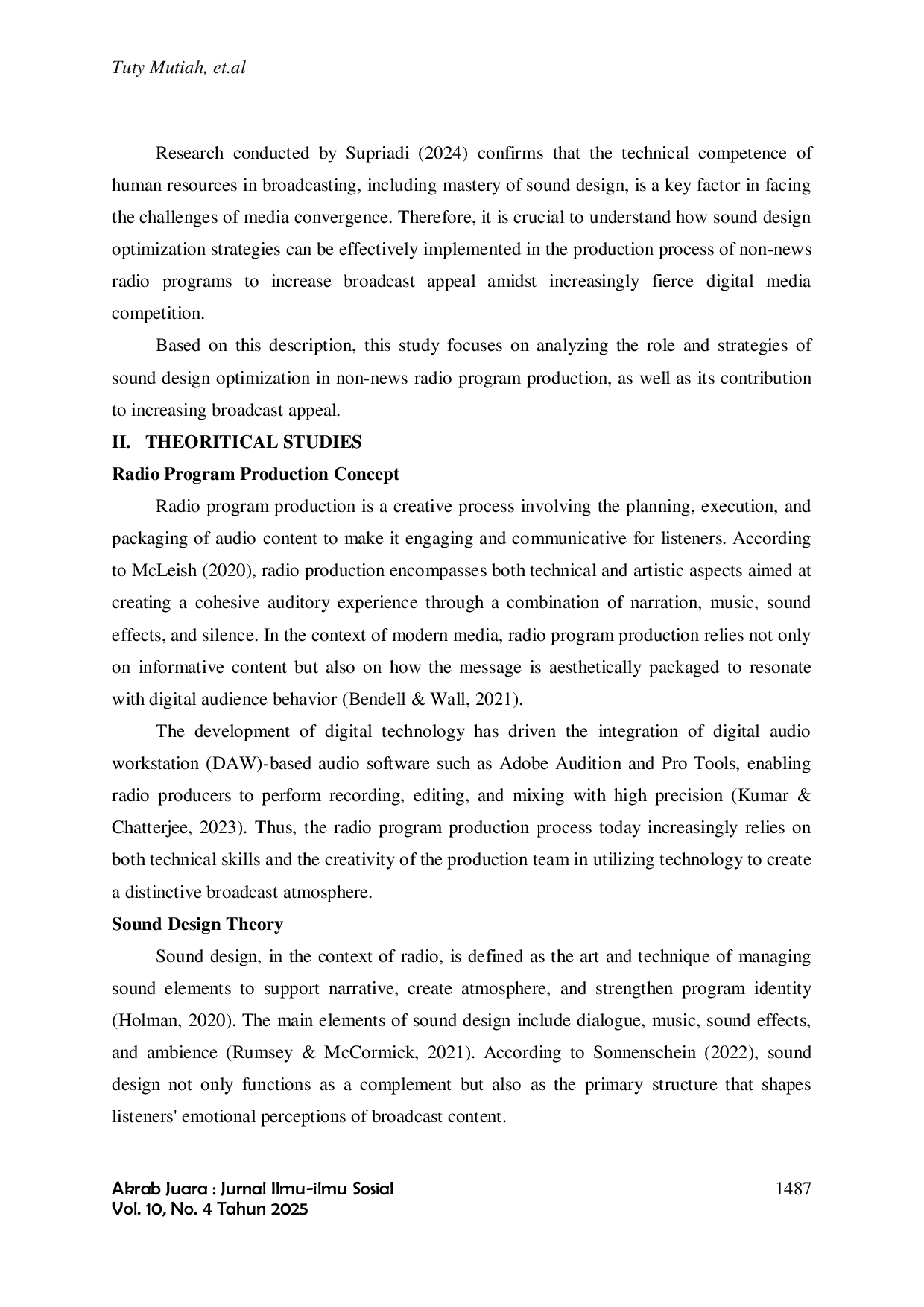 JURIS Optimizing Sound Design in Radio Program Production to Increase Broadcast Attractiveness