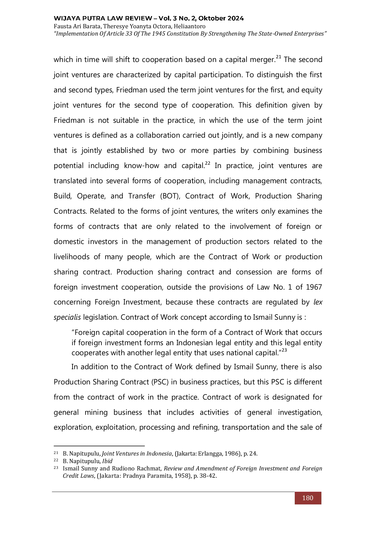 JURIS Implementation Of Article 33 Of The 1945 Constitution By Strengthening The State Owned Enterprises