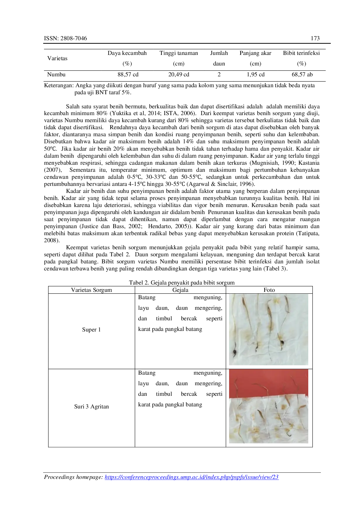 JURIS Pengujian Kesehatan 4 Varietas Benih Sorgum Sorghum bicolor L