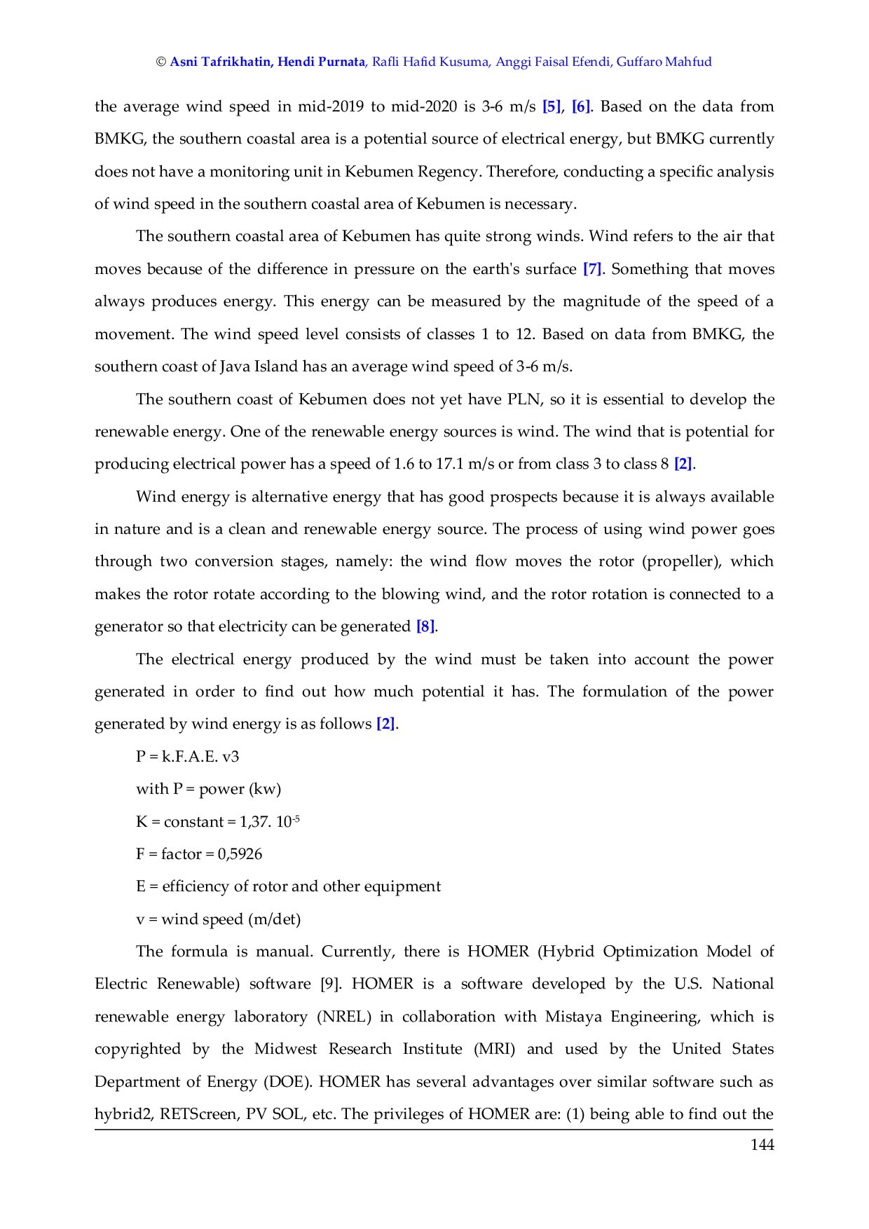 JURIS Wind Speed Analysis Study For Wind Power Plant In Kebumen