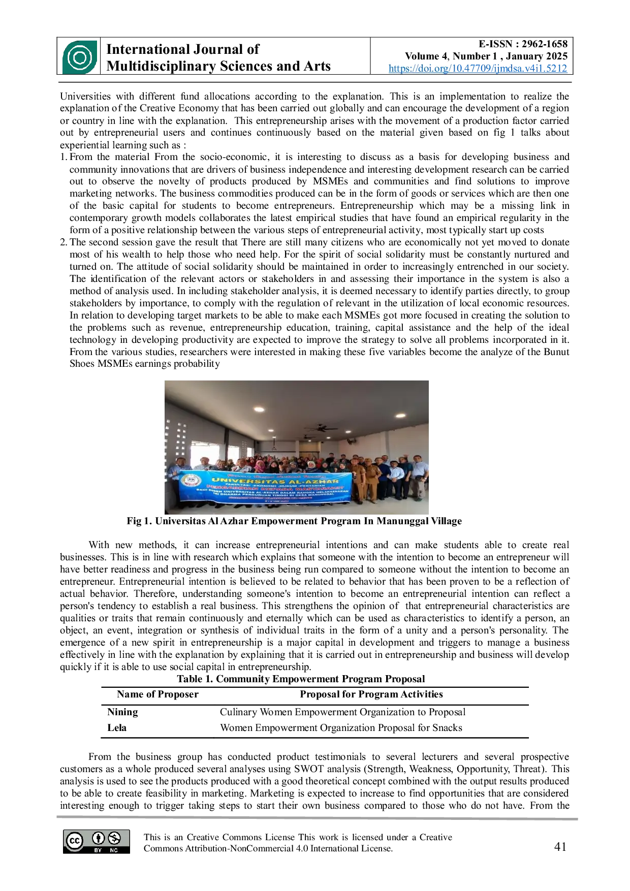 JURIS Improving Entrepreneurial Spirit Through Business Plan In Manunggal Village Deli Serdang