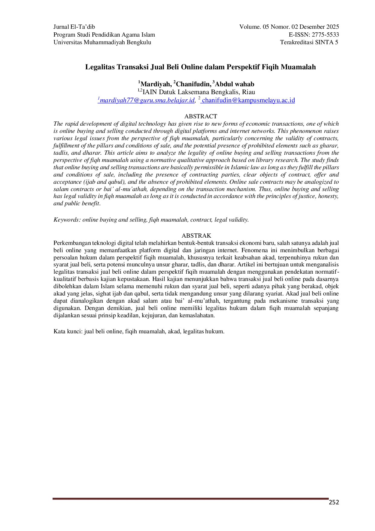 JURIS Legalitas Transaksi Jual Beli Online Dalam Perspektif Fiqih Muamalah