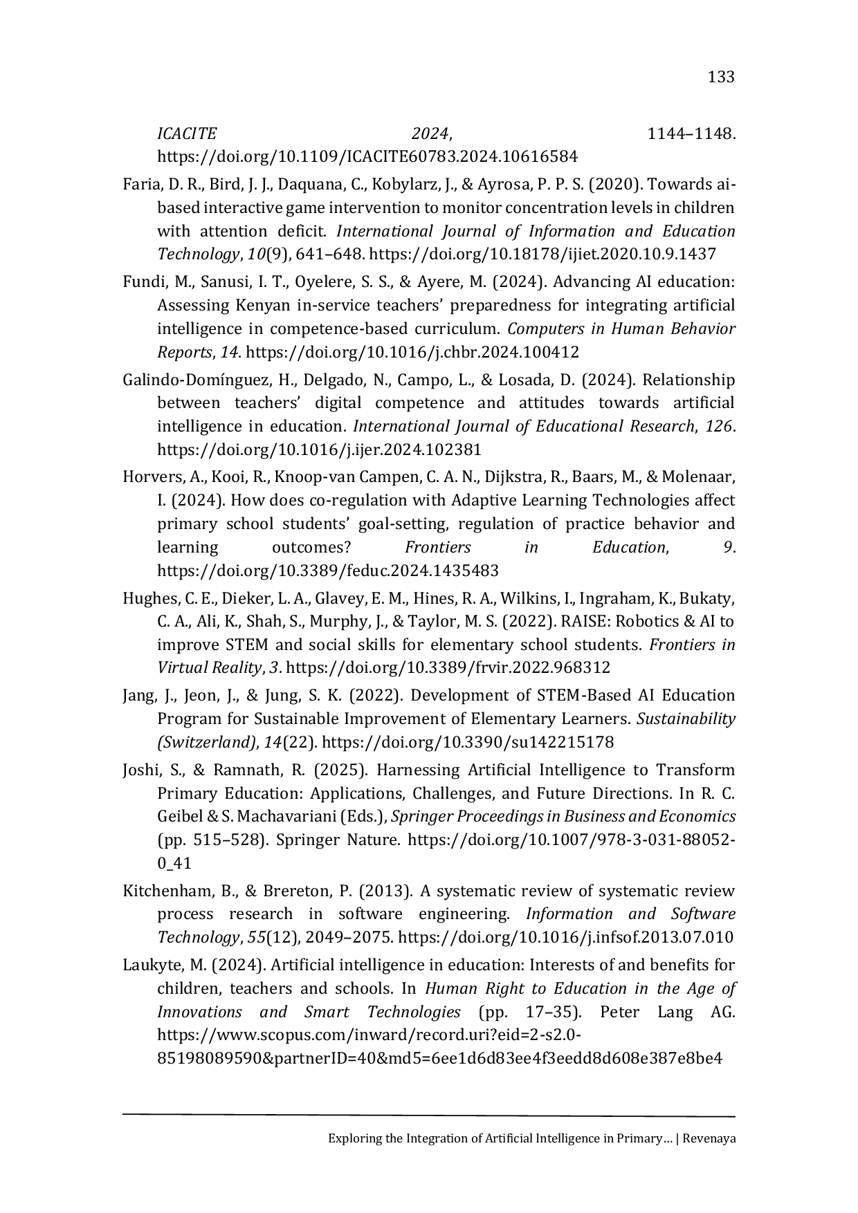 JURIS Exploring the Integration of Artificial Intelligence in Primary Education A Systematic Literature Review 2020 2024