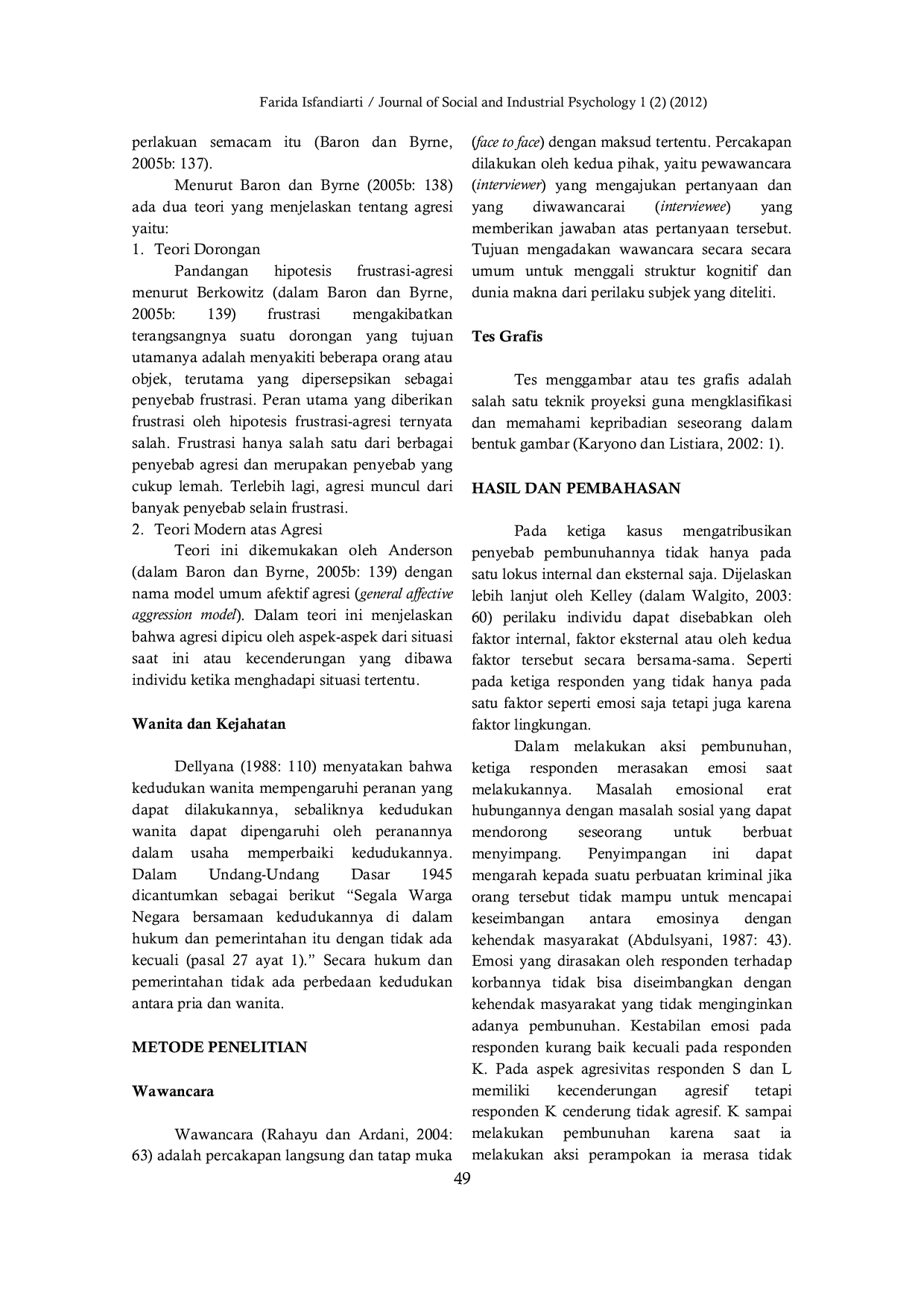 JURIS Atribusi Kausal pada Wanita Pelaku Pembunuhan