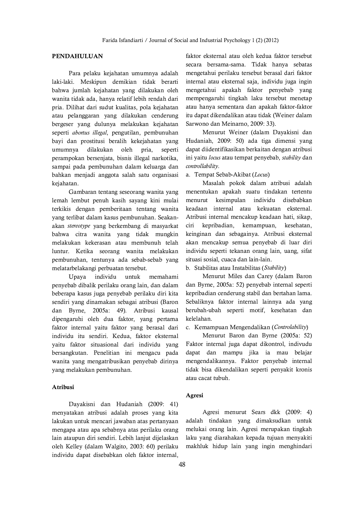 JURIS Atribusi Kausal pada Wanita Pelaku Pembunuhan