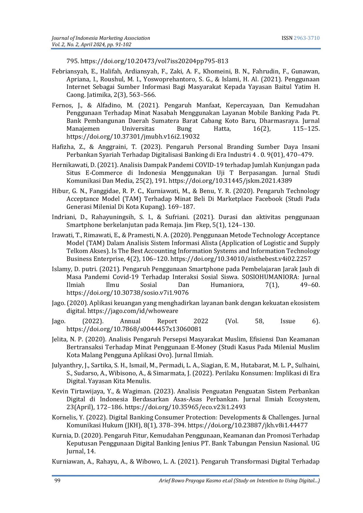 JURIS Study on Intention to Using Digital Banking Study Bank Jago