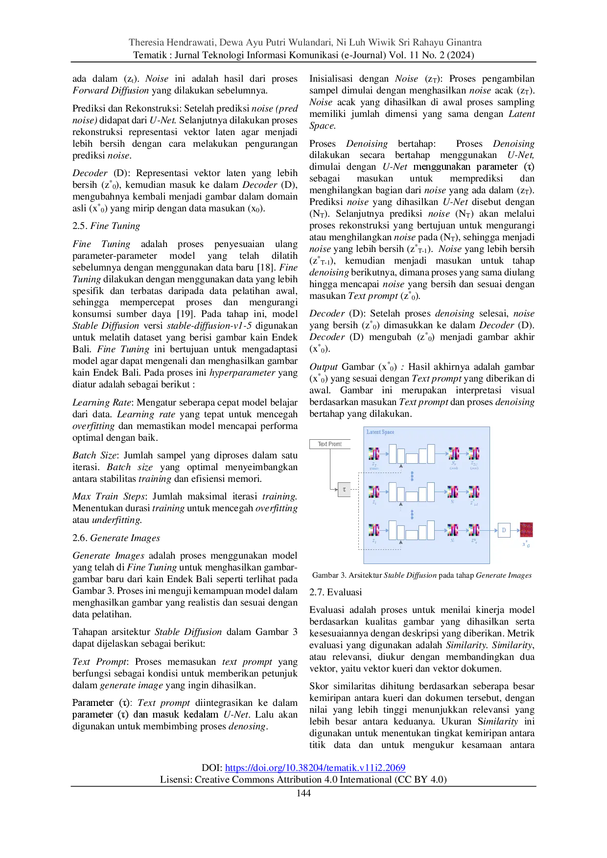 juris Penerapan Metode Stable Diffusion Dengan Fine Tuning Untuk Pola Endek Bali