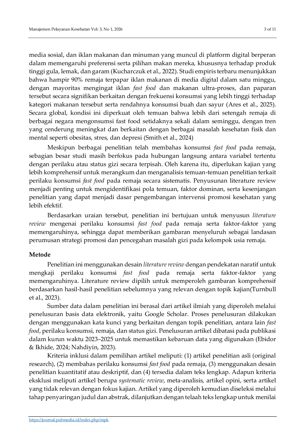 JURIS Determinan Perilaku Konsumsi Makanan Cepat Saji pada Remaja menurut Theory of Planned Behavior TPB Tinjauan Pustaka