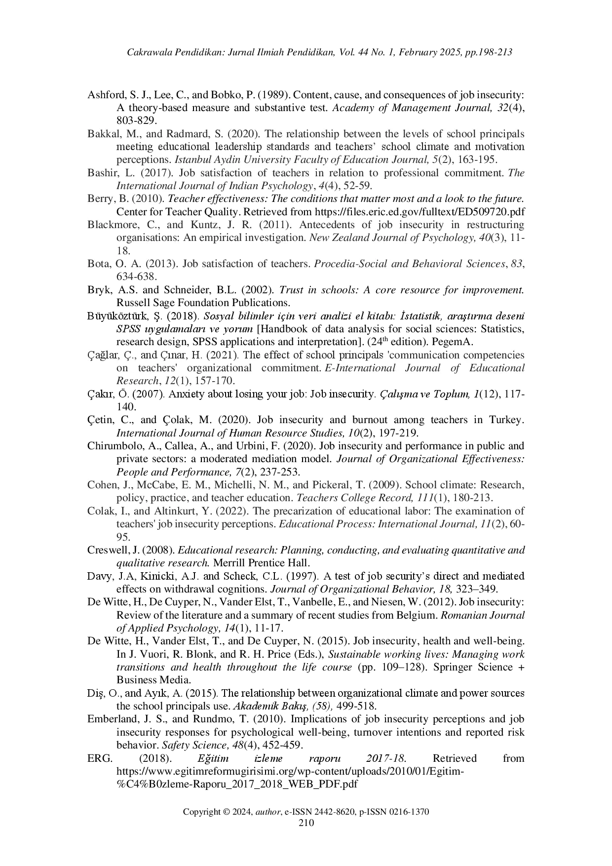 juris The impact of private school teachers views of school climate on their perceptions of job security