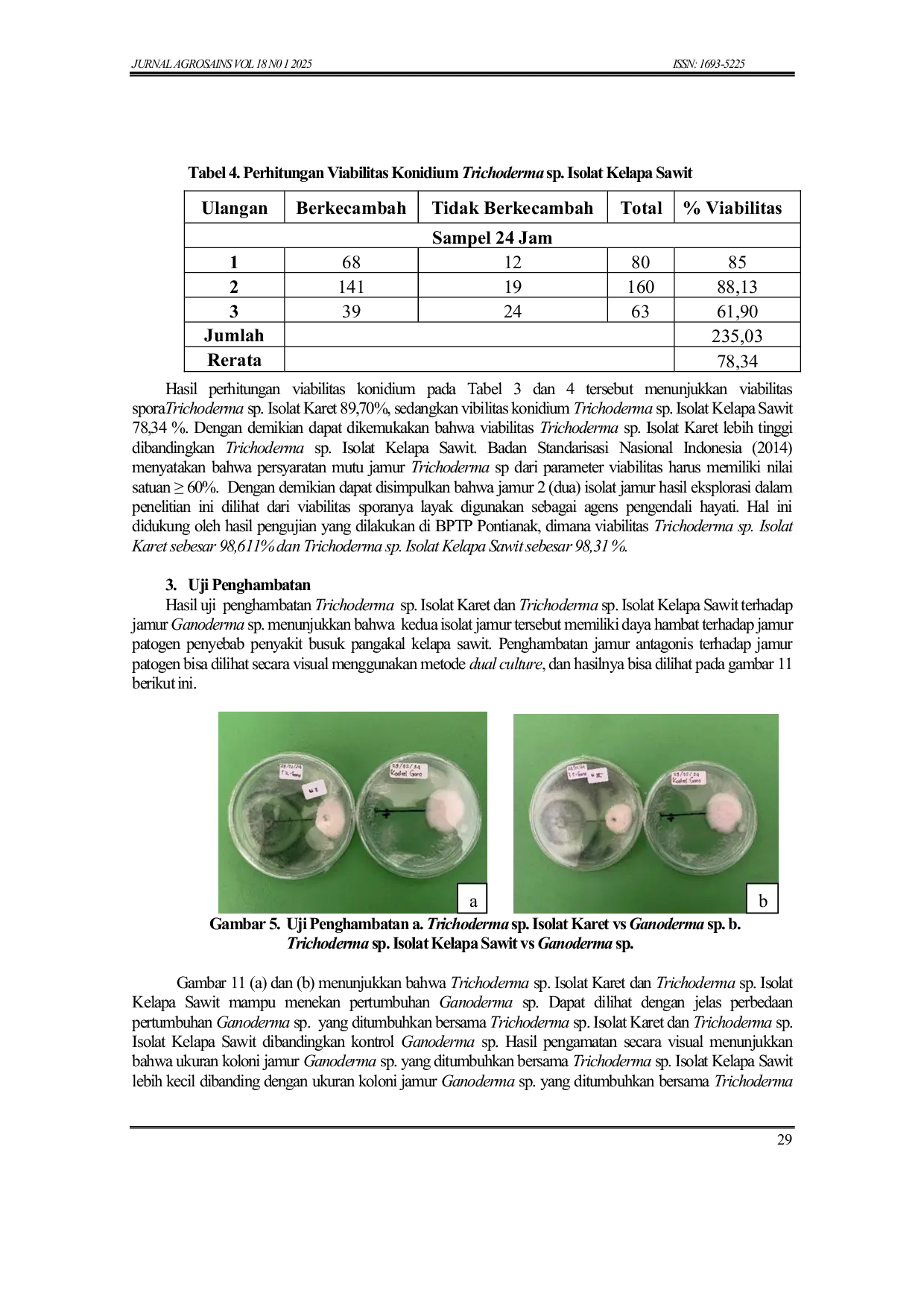 JURIS Eksplorasi Dan Uji Penghambatan Jamur Trichoderma sp Terhadap Ganoderma sp