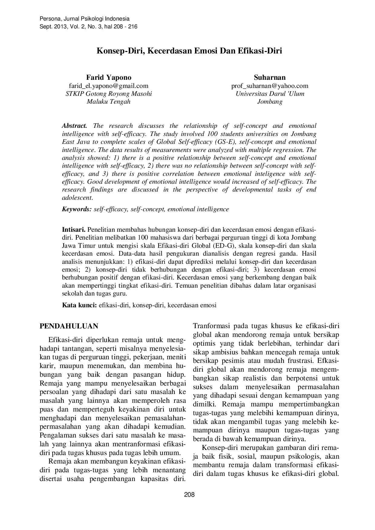 JURIS Konsep Diri Kecerdasan Emosi Dan Efikasi Diri