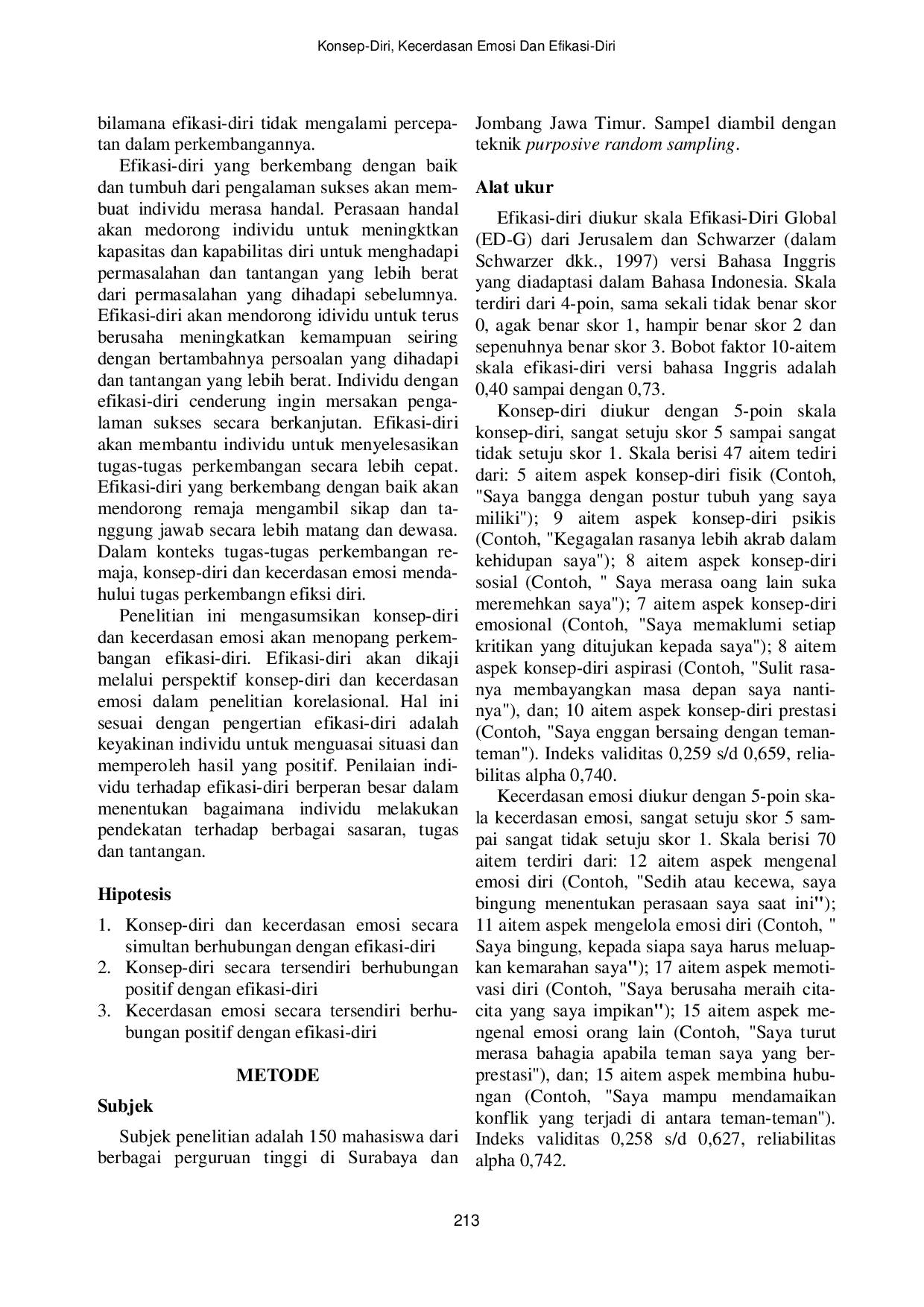 JURIS Konsep Diri Kecerdasan Emosi Dan Efikasi Diri