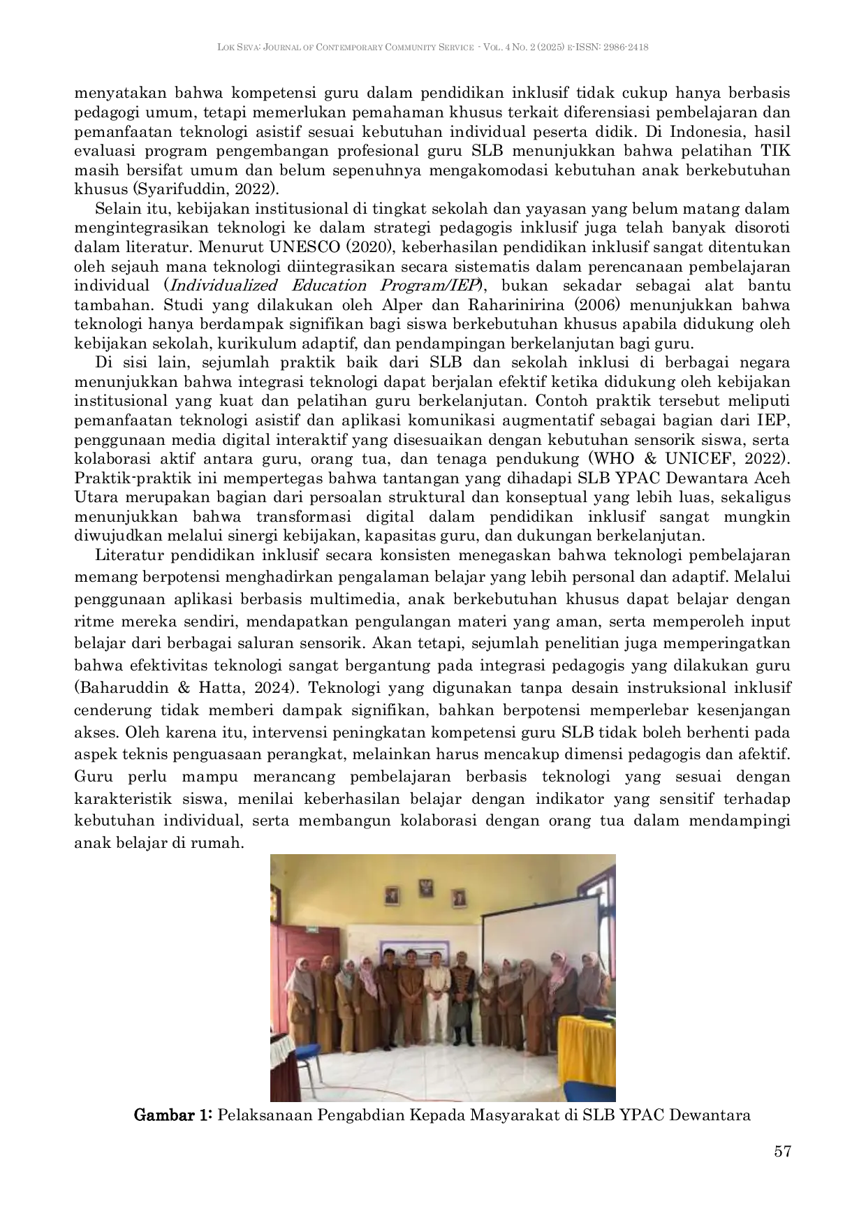 JURIS Peningkatan Kompetensi Guru SLB dalam Pemanfaatan Teknologi Pembelajaran Digital di SLB YPAC Dewantara Aceh Utara