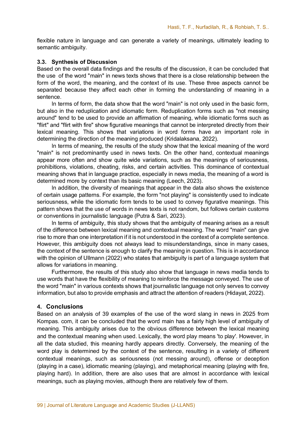 JURIS Semantic Ambiguity of MAIN Word in Kompas News Articles 2025
