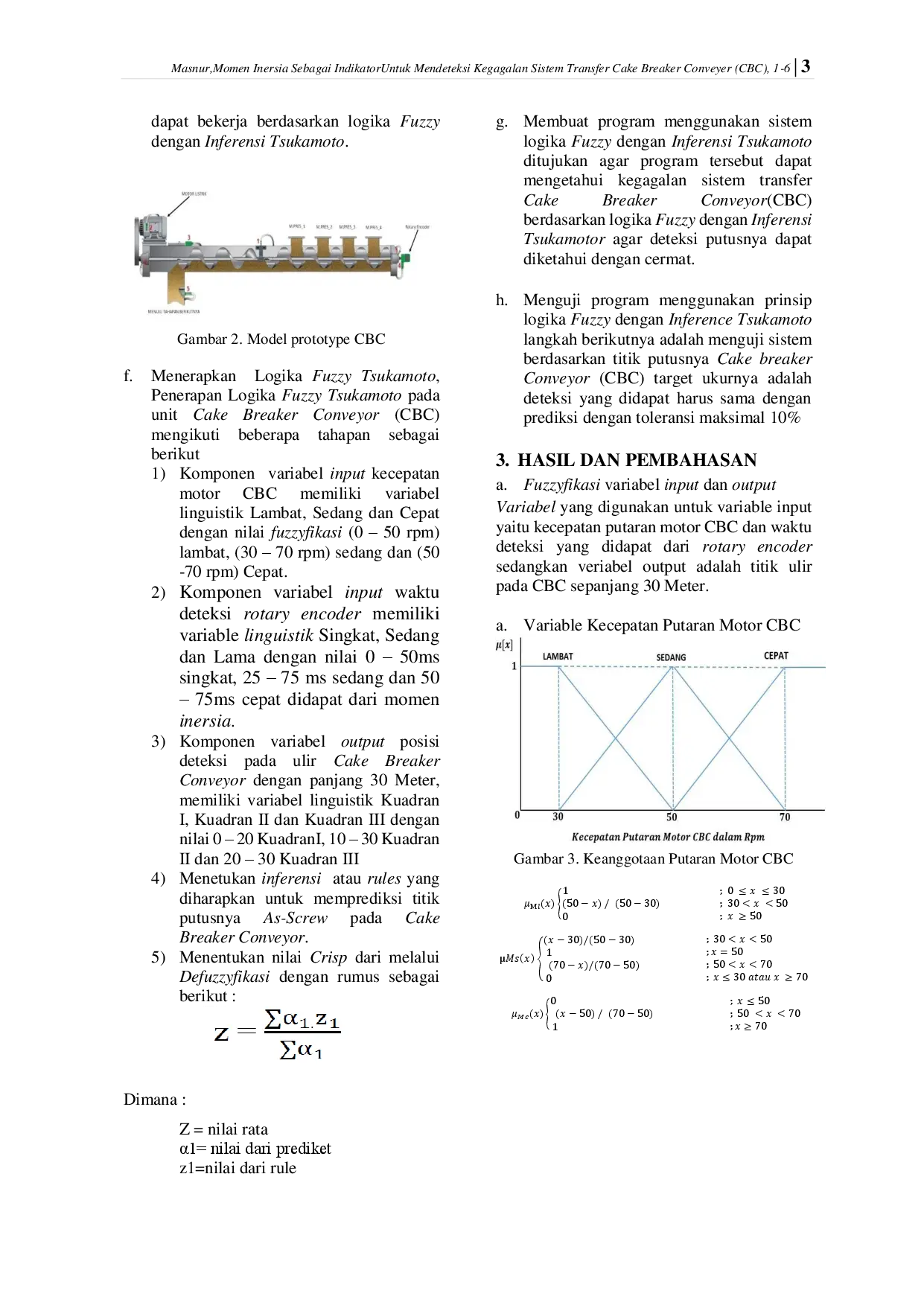 juris Momen Inersia Sebagai Indikator untuk Mendeteksi Kegagalan Sistem Transfer Cake Breaker Conveyor