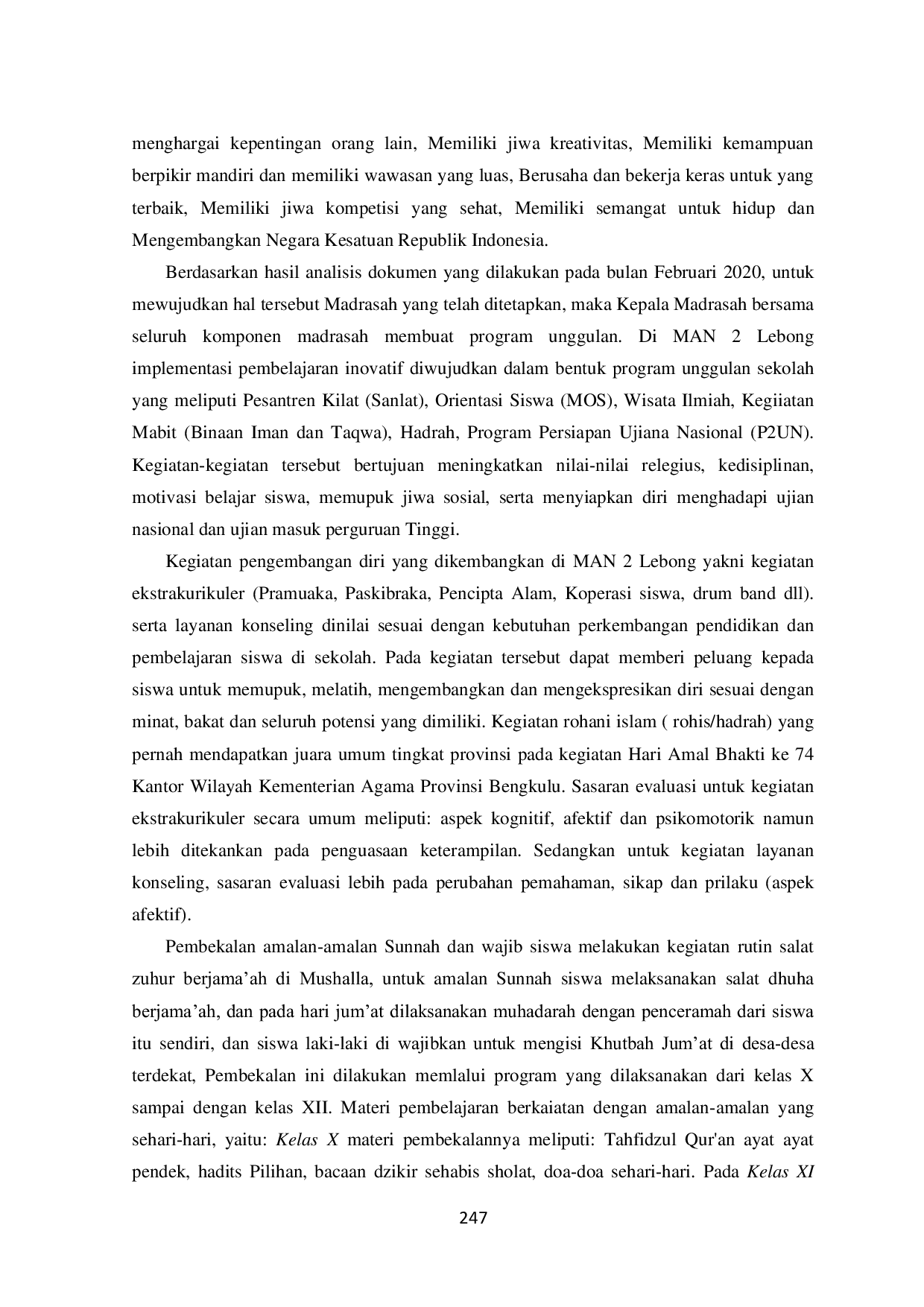 JURIS Manajemen Peningkatan Mutu Pendidikan di Madrasah Aliyah Negeri 02 Lebong Bengkulu