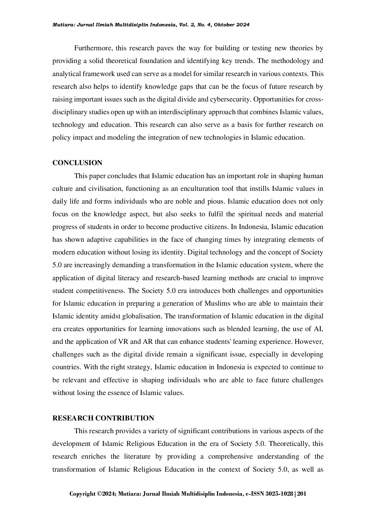 JURIS Transforming Islamic Education in Schools Challenges and Opportunities in the Era of Society 5 0