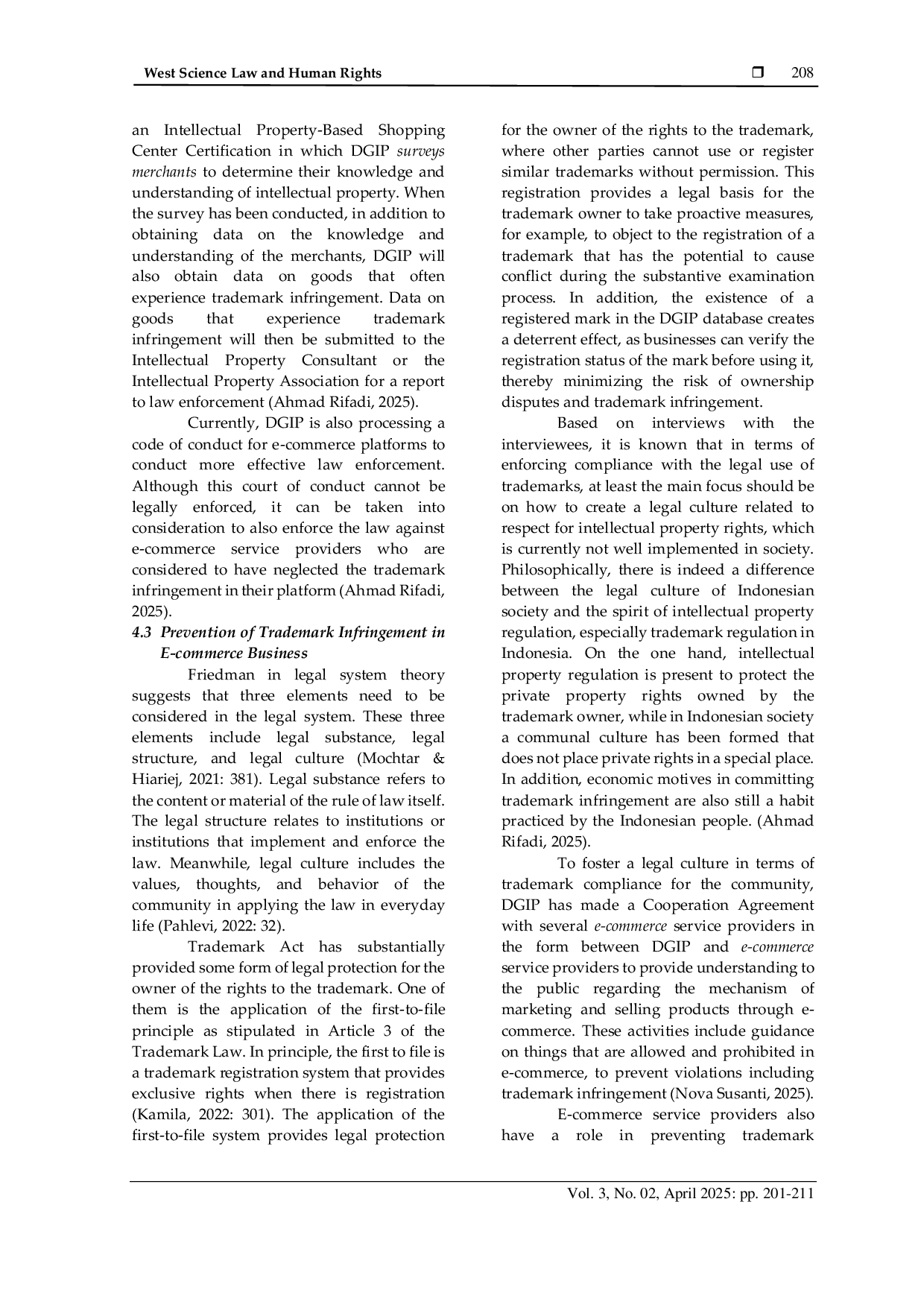 JURIS Efforts to Handle and Prevent Trademark Infringement in E Commerce Business in Indonesia