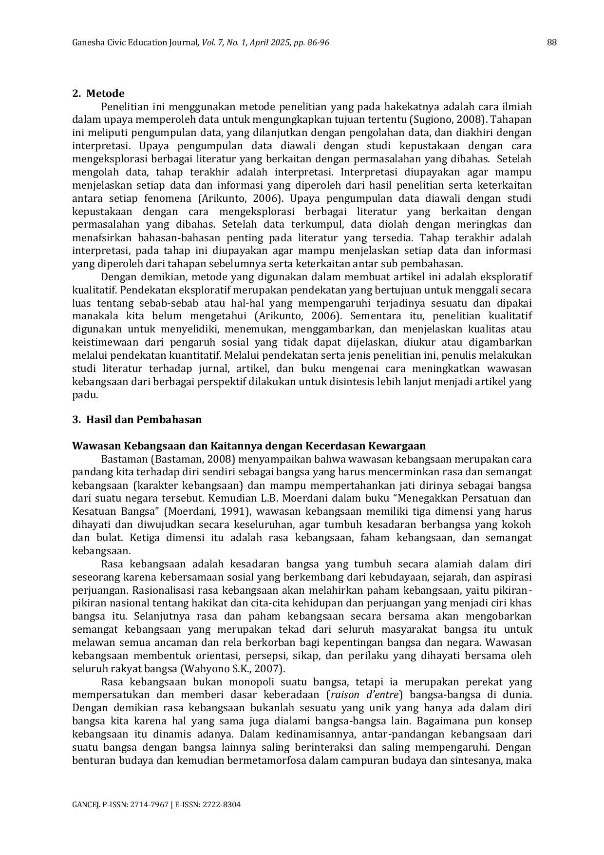 JURIS Peningkatan Wawasan Kebangsaan Untuk Membentuk Adab Dan Mengatasi Krisis Kedirian Publik Melalui Pendidikan Kewarganegaraan