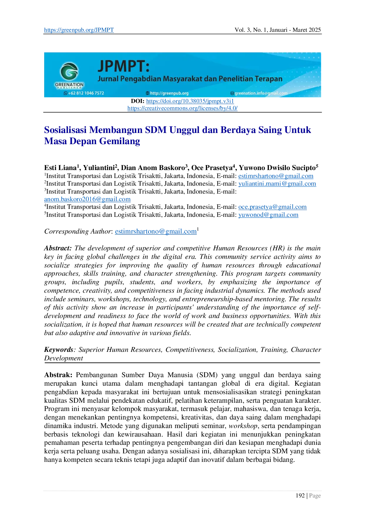 juris Sosialisasi Membangun SDM Unggul dan Berdaya Saing Untuk Masa Depan Gemilang