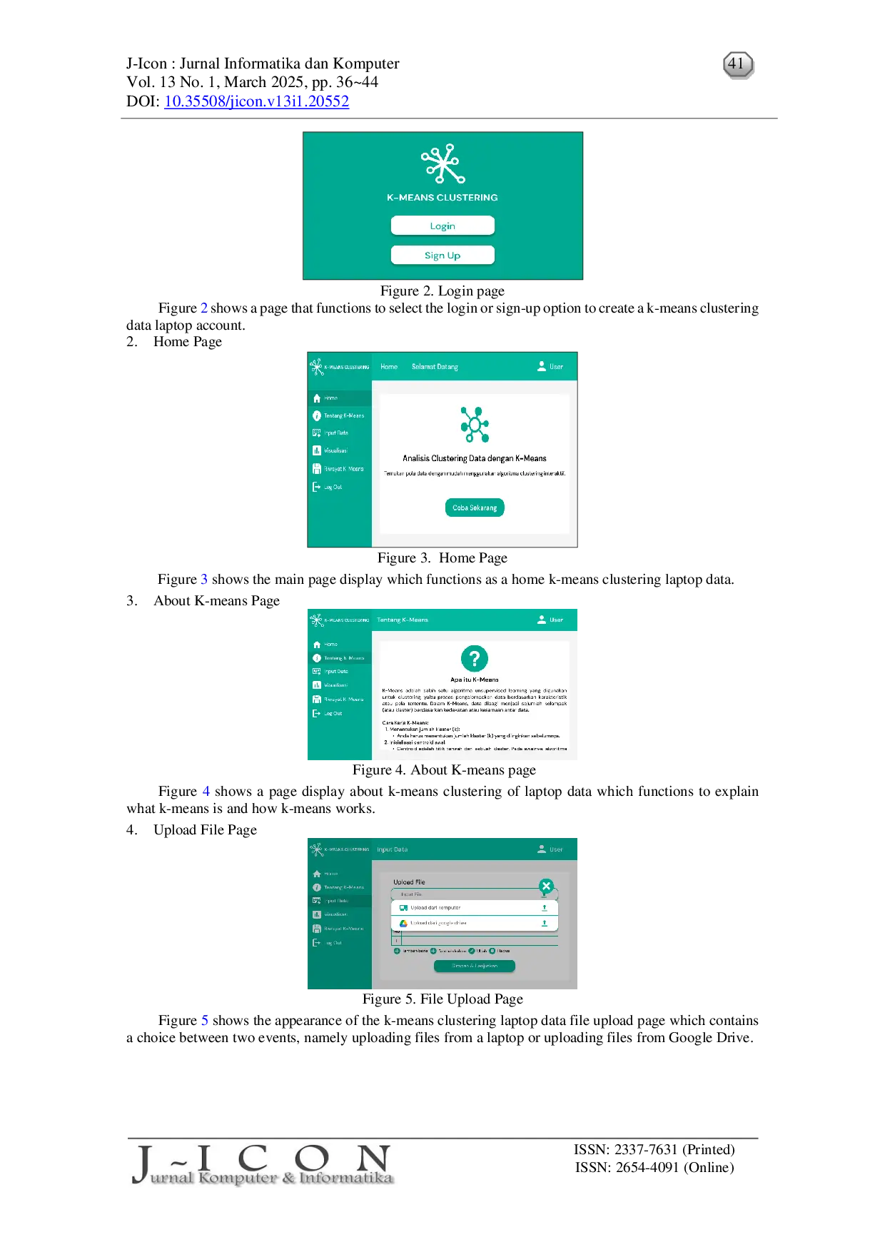 JURIS Use of UI X on Website Recommendation of Laptop Specifications with K Means Algorithm
