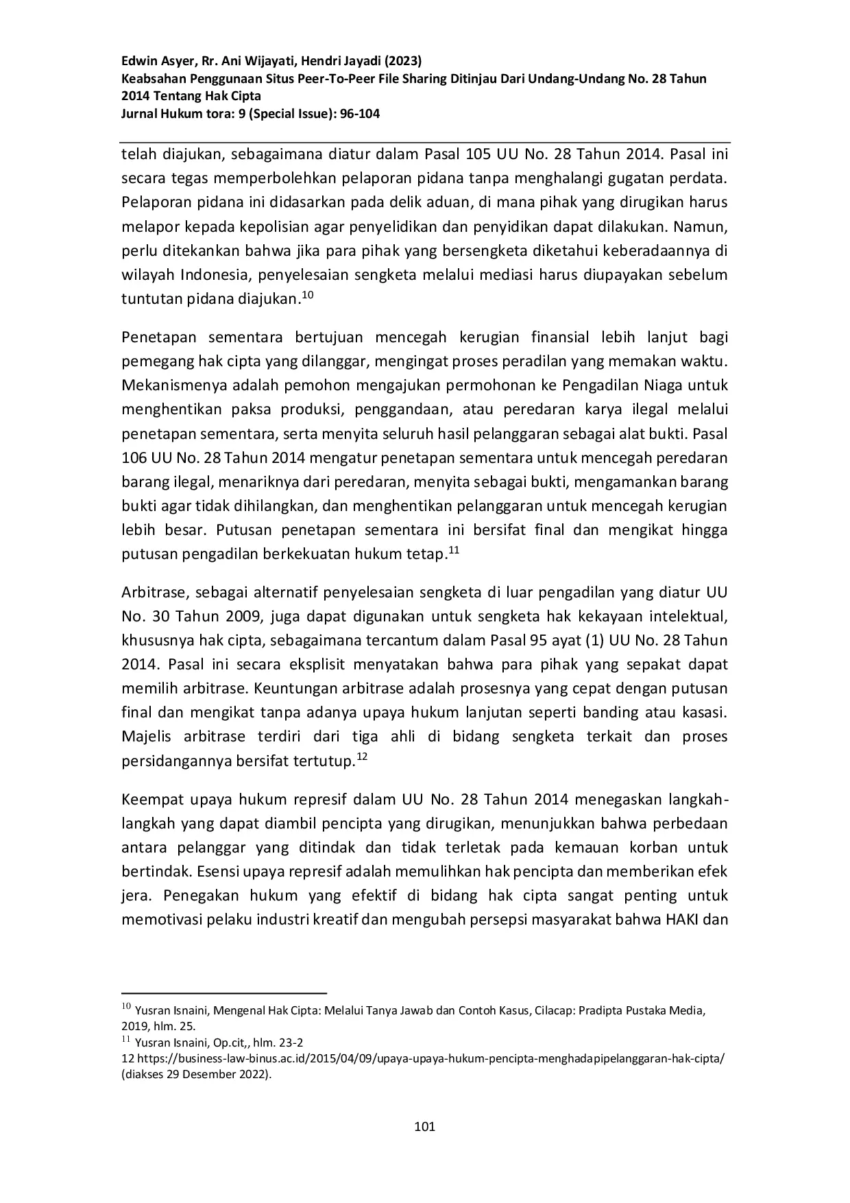 JURIS Keabsahan Penggunaan Situs Peer To Peer File Sharing Ditinjau Dari Undang Undang No 28 Tahun 2014 Tentang Hak Cipta