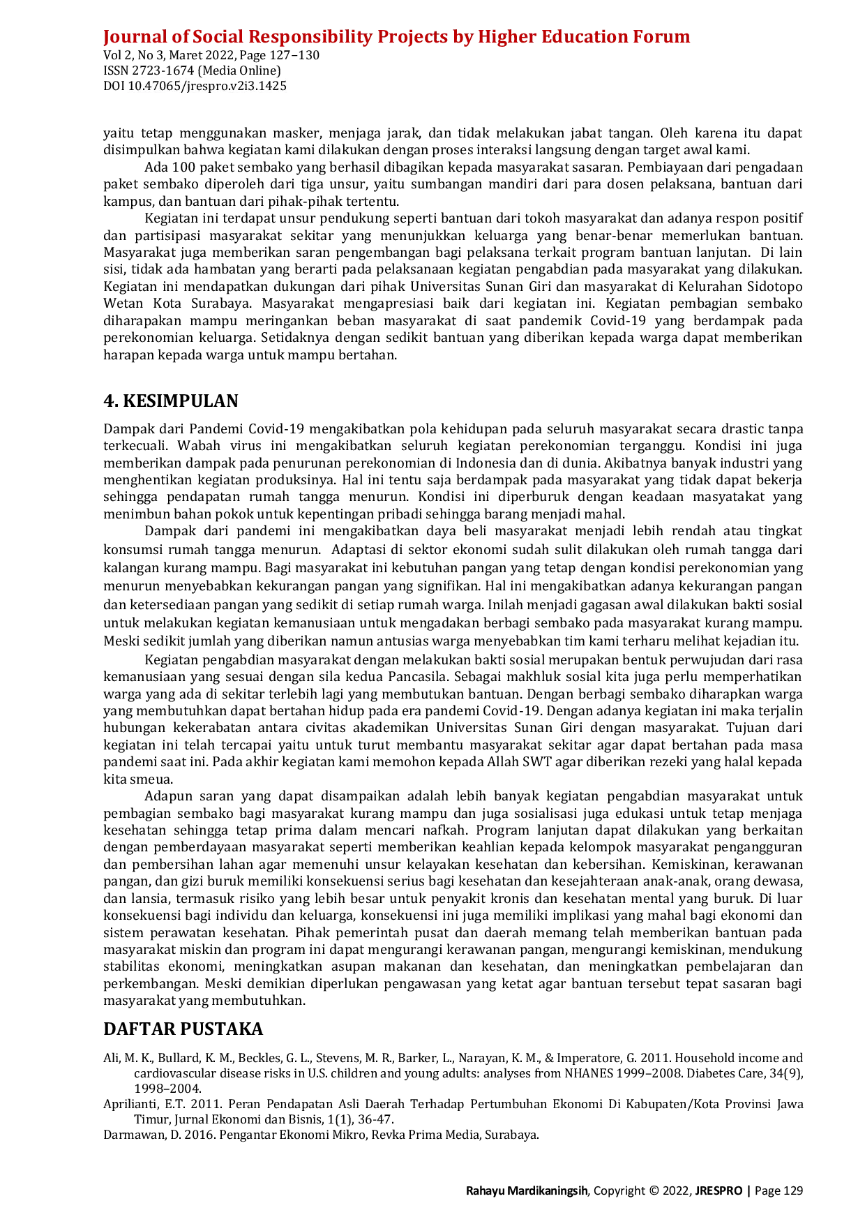 JURIS Bakti Sosial dengan Pembagian Sembako Kepada Masyarakat Miskin di Kota Surabaya