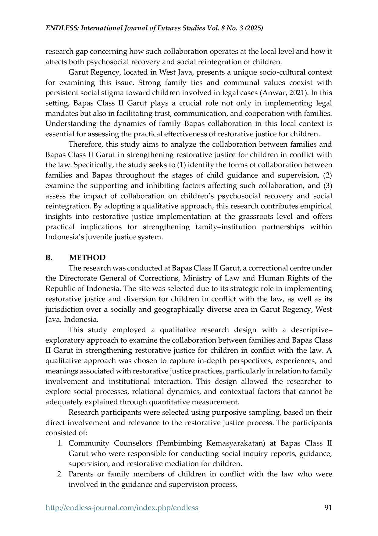 JURIS Family and Bapas Class II Garut Collaboration in Strengthening Restorative Justice for Children in Conflict with the Law