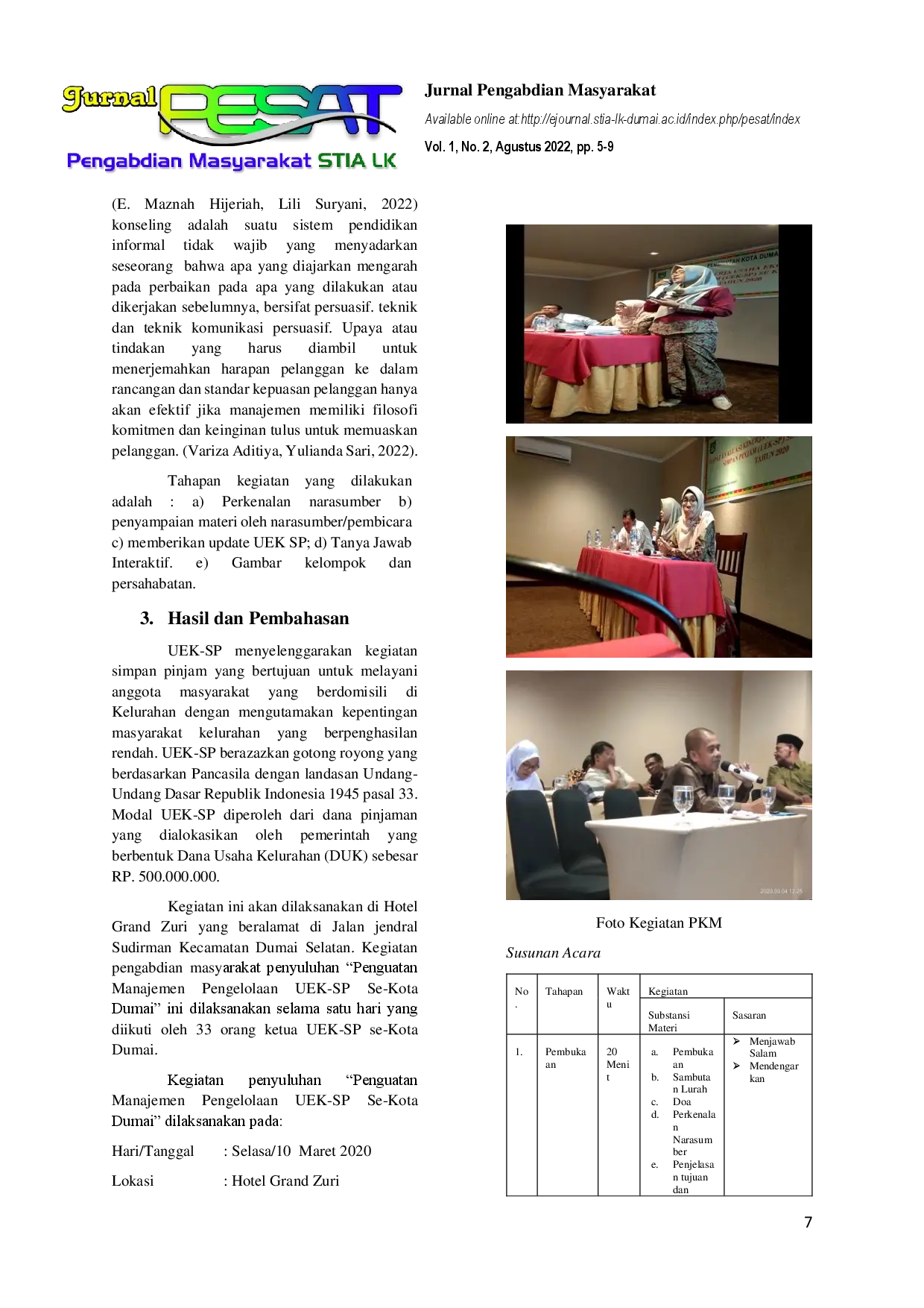 juris Penguatan Manajemen Pengelolaan UEK SP Se Kota Dumai