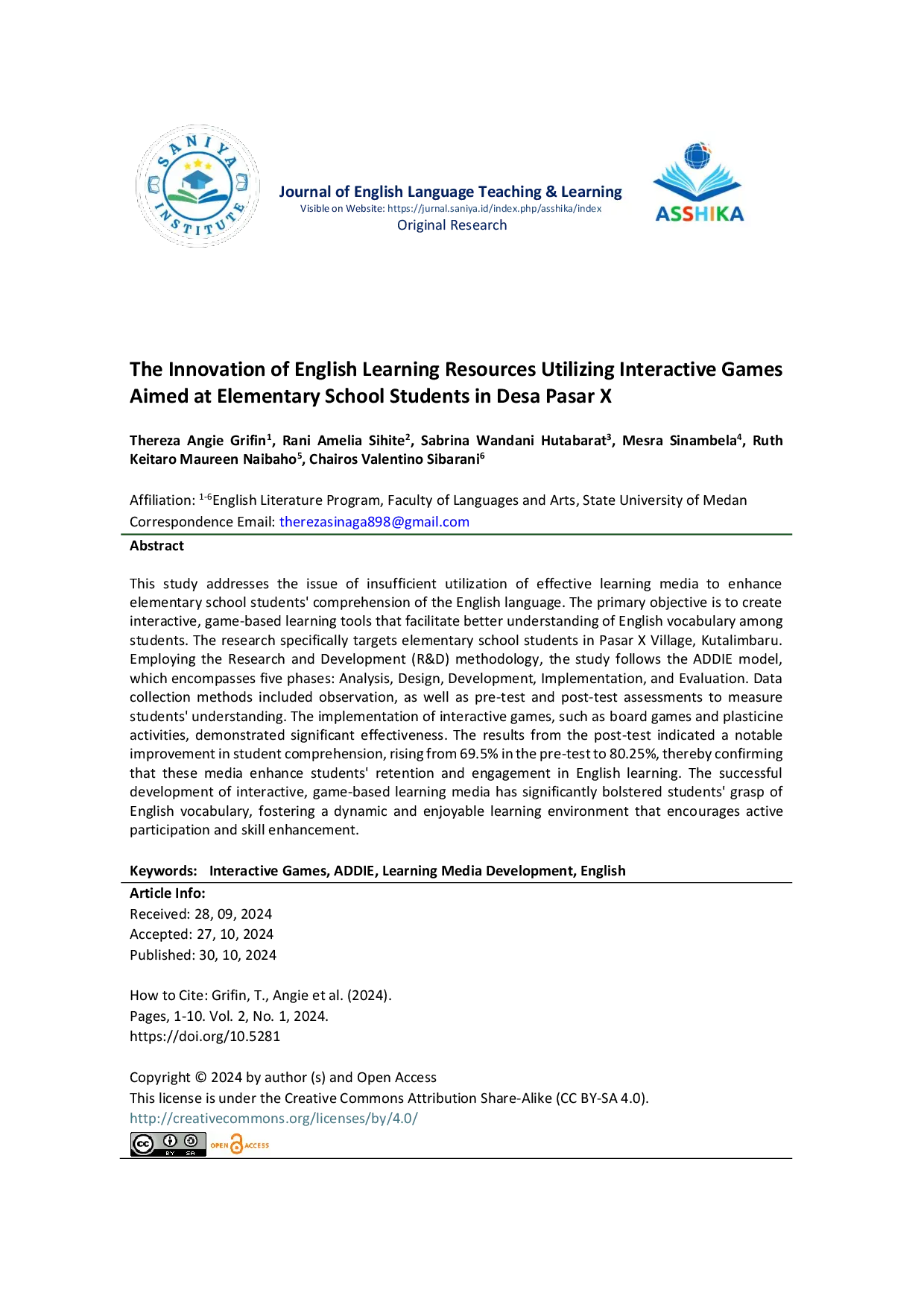 JURIS The Innovation of English Learning Resources Utilizing Interactive Games