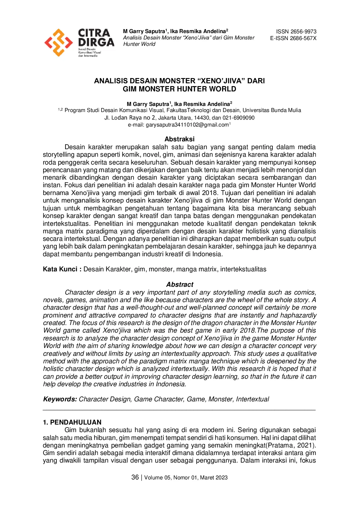 JURIS Analisis Desain Monster XENO JIIVA dari Gim Monster Hunter World