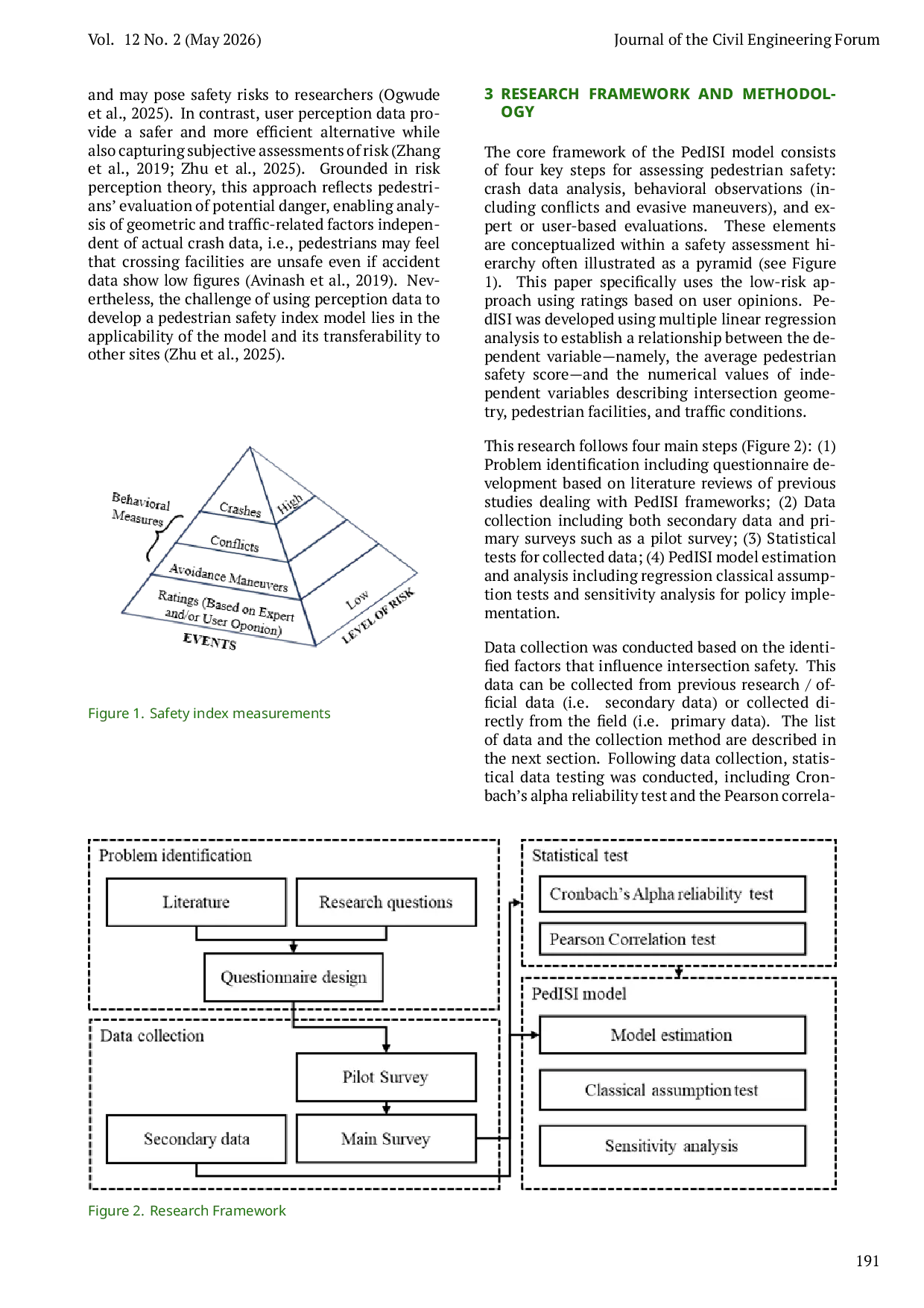 JURIS Pedestrian Crossing Safety Model for Unsignalized Three Leg Intersection Based on User Perception Data