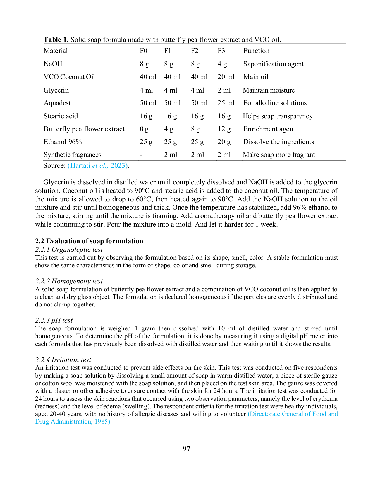 JURIS Solid Bath Soap Formulation with Butterfly Pea Flower Extract Clitoria ternatea and Virgin Coconut Oil VCO