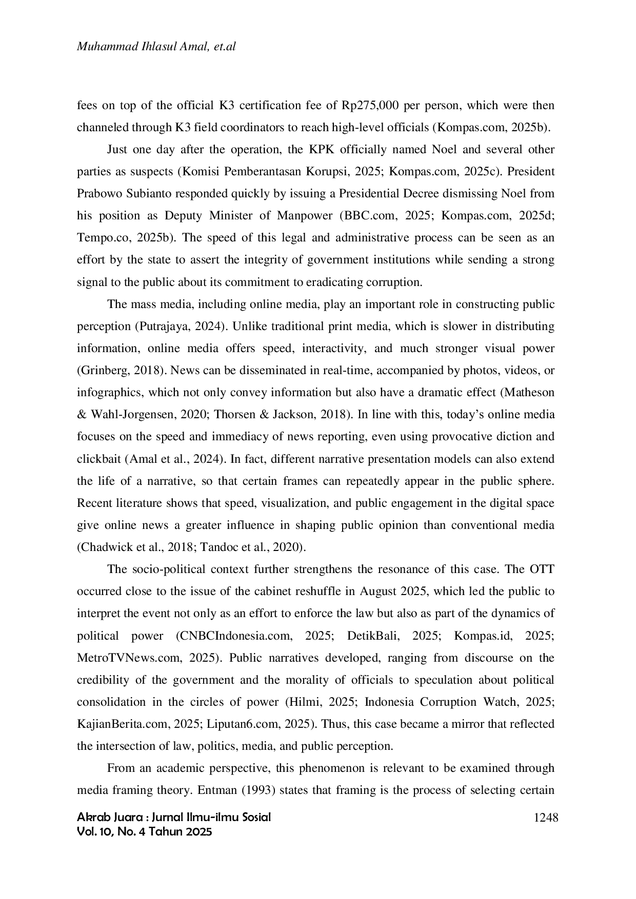 JURIS Journalistic Language As A Framing Tool Analysis Of Immanuel Ebenezer S Reports On Kompas Com And Tempo Co