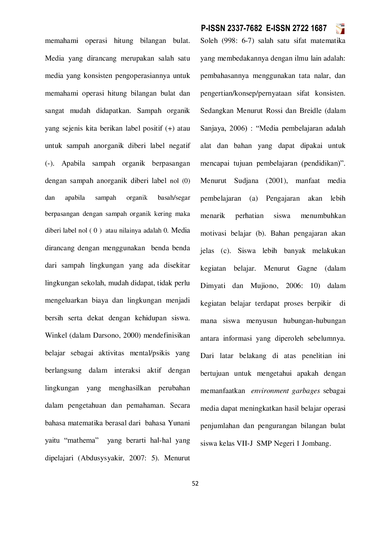JURIS Pemanfaatan Garb Ment Dapat Meningkatkan Hasil Belajar Materi Bilangan Bulat Pada Siswa Kelas Vii J Smp Negeri 1 Jombang