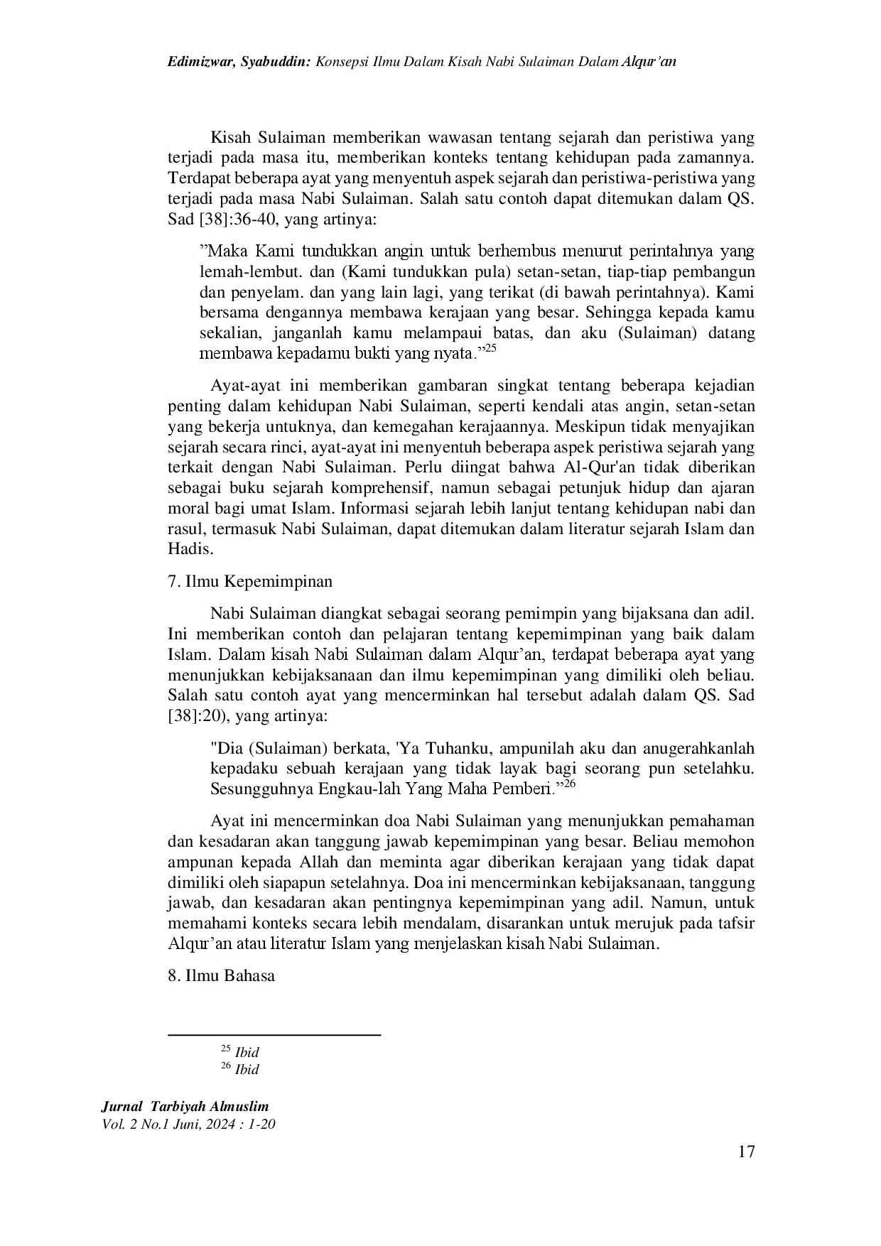 juris Konsepsi Ilmu Dalam Kisah Nabi Sulaiman Dalam Alqur an