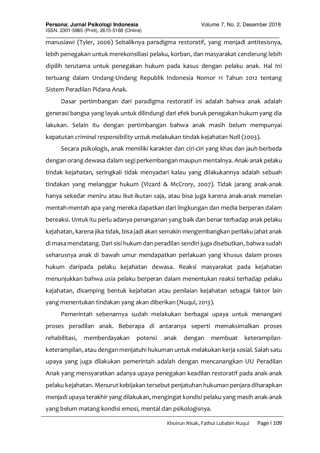 JURIS Efek Pemaafan dan Ketakutan Pada Kejahatan Terhadap Penilaian Keadilan Restoratif Bagi Anak Pelaku Kejahatan