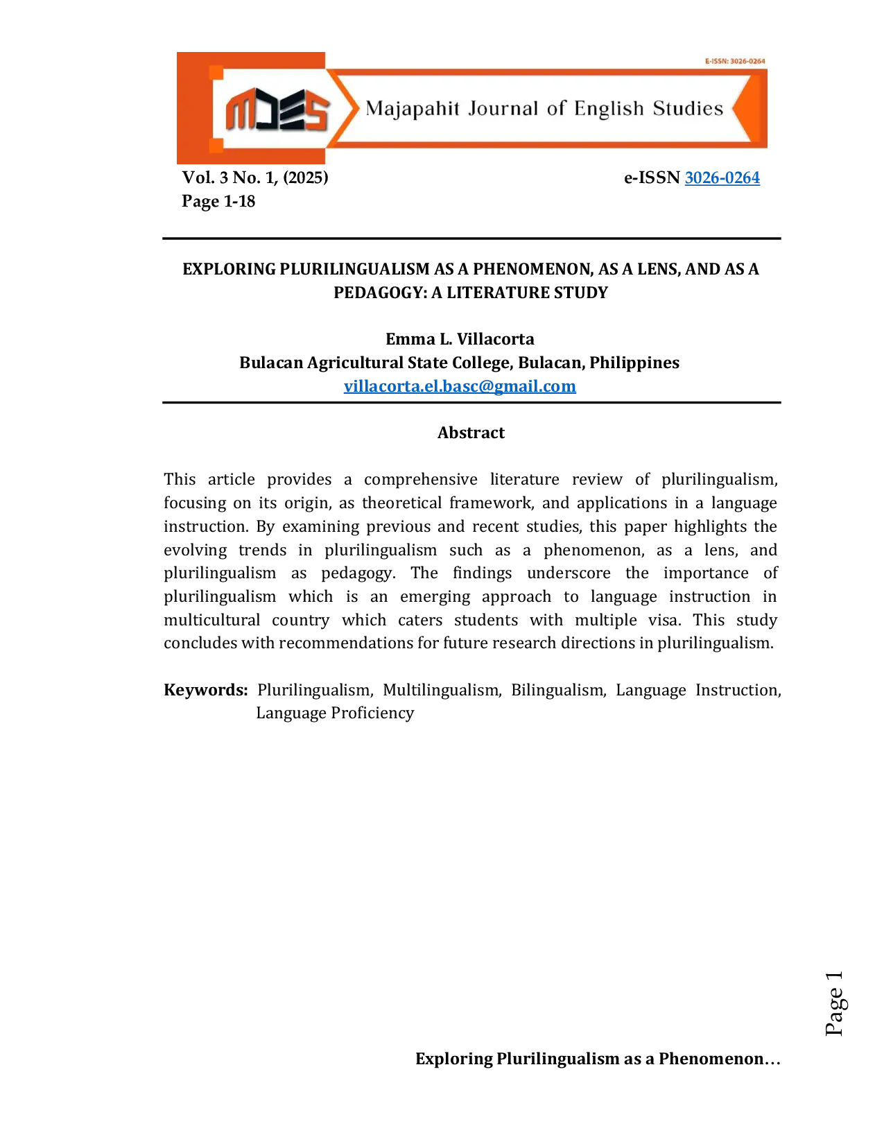 JURIS Exploring Plurilingualism as a Phenomenon as a Lens and as a Pedagogy A Literature Study
