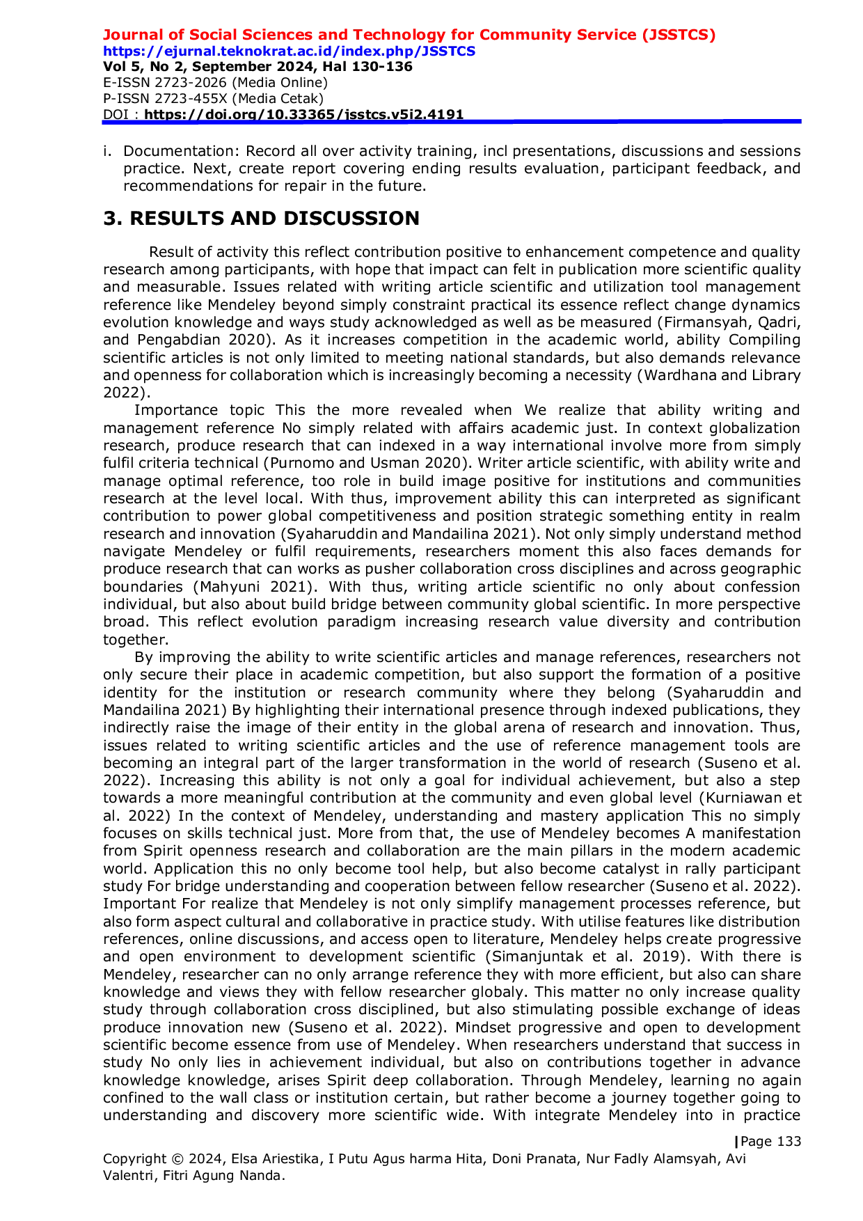 JURIS Training Mendeley Application and Strategy for Writing Scientific Articles