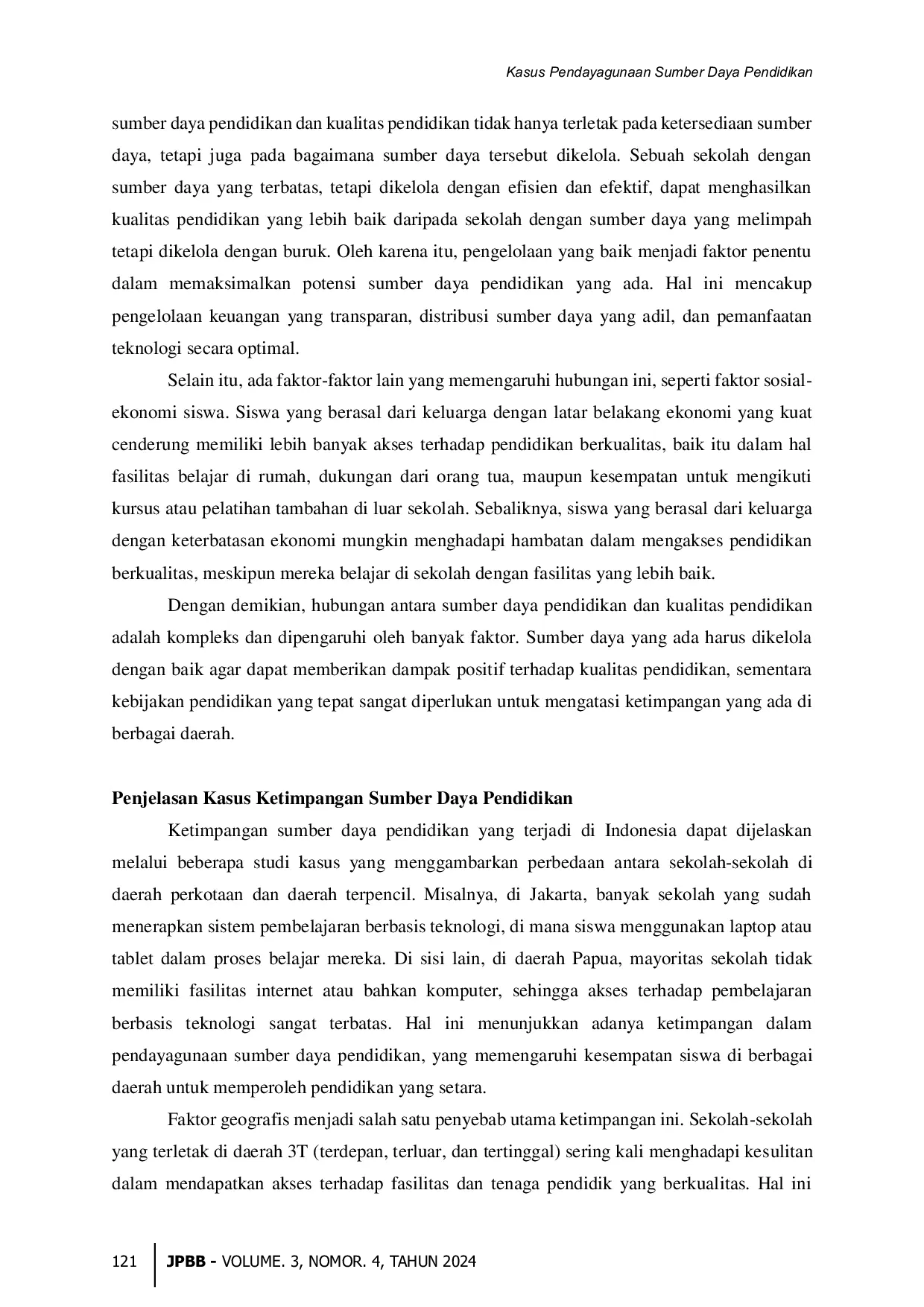 JURIS Kasus Pendayagunaan Sumber Daya Pendidikan