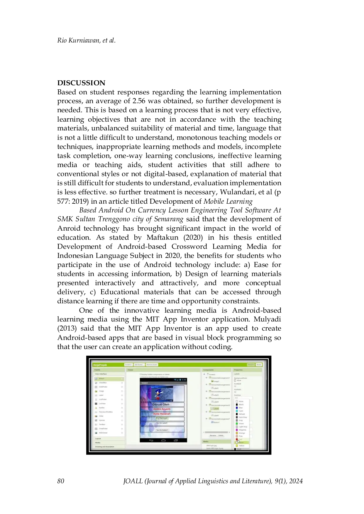 JURIS Developing android based literature theory learning media using the MIT App inventor application