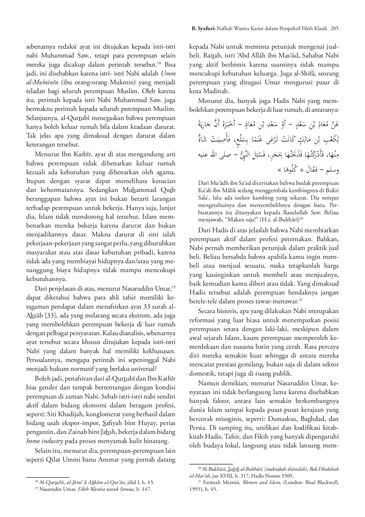 juris Nafkah Wanita Karier dalam Pespektif Fikih Klasik