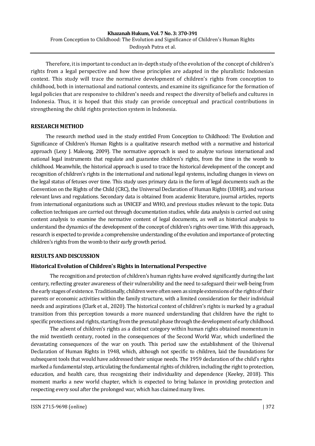 JURIS From Conception to Childhood The Evolution and Significance of Children s Human Rights
